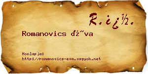 Romanovics Éva névjegykártya